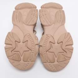 Pre Owned Dior Nude Pink Fabric  D-Connect Flat Sandals Size 39