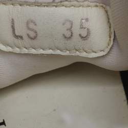 Pre Owned Dior White PVC and Fabric D-Connect Sneakers Size 35