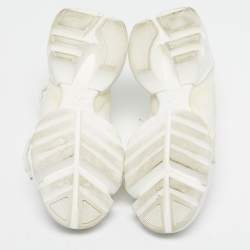 Pre Owned Dior White PVC and Fabric D-Connect Sneakers Size 35