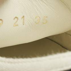 Pre Owned Dior Cream/Back Canvas Walk'n'Dior Lace Up Sneakers Size 35