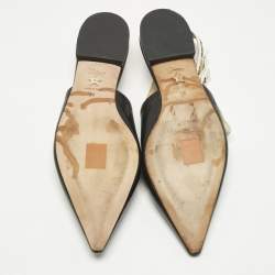 Pre Owned Dior Black Leather J'adior Slingback Flat Sandals Size 38