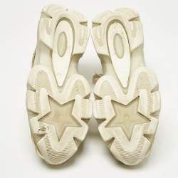 Pre Owned Dior Gold/White Rubber, Mesh and Leather Vibe Low Top Sneakers Size 39