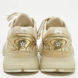 Pre Owned Dior Gold/White Rubber, Mesh and Leather Vibe Low Top Sneakers Size 39