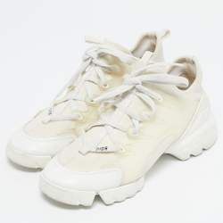 Pre Owned Dior Cream/White PVC D-Connect Low Top Sneakers Size 39