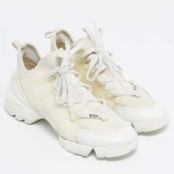 Pre Owned Dior Cream/White PVC D-Connect Low Top Sneakers Size 39