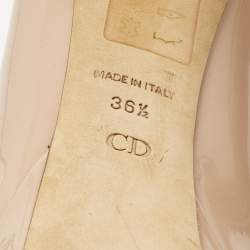 Pre Owned Dior Beige Patent Leather Miss Dior Peep Toe Pumps Size 36.5