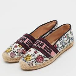 Pre Owned Dior Multicolor Floral Print Canvas Jardin d'Hiver Granville Espadrille Flats Size 38
