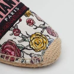 Pre Owned Dior Multicolor Floral Print Canvas Jardin d'Hiver Granville Espadrille Flats Size 38