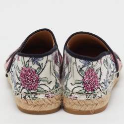 Pre Owned Dior Multicolor Floral Print Canvas Jardin d'Hiver Granville Espadrille Flats Size 38