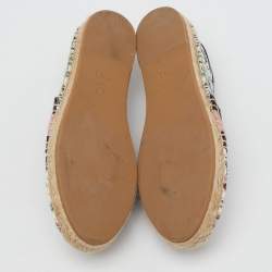Pre Owned Dior Multicolor Floral Print Canvas Jardin d'Hiver Granville Espadrille Flats Size 38