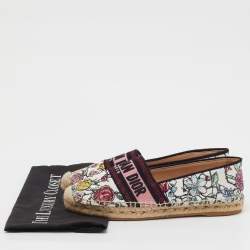 Pre Owned Dior Multicolor Floral Print Canvas Jardin d'Hiver Granville Espadrille Flats Size 38