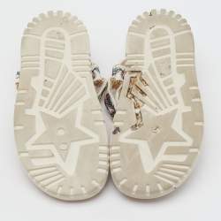 Pre Owned Dior Multicolor Floral Print Canvas Embroidered Florilegio D-Wave Sandals Size 36