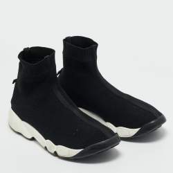 مملوكة مسبقًا Dior Black Knit Fabric Fusion 2.0 Sock High Top Sneakers Size 39