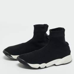 مملوكة مسبقًا Dior Black Knit Fabric Fusion 2.0 Sock High Top Sneakers Size 39