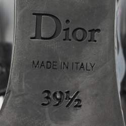 Pre Owned Dior Black Leather Platform Wedge Slingback Sandals Size 39.5