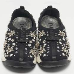 Pre Owned Dior Black Mesh Embellished Fusion Sneakers Size 35,5