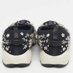 Pre Owned Dior Black Mesh Embellished Fusion Sneakers Size 35,5