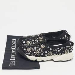 Pre Owned Dior Black Mesh Embellished Fusion Sneakers Size 35,5