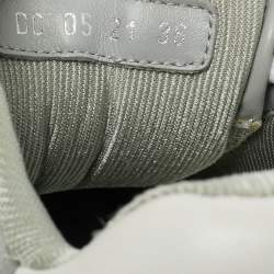 Pre Owned Dior Grey/White Leather And Jacquard B27 Sneakers Size 36