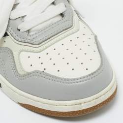 Pre Owned Dior Grey/White Leather And Jacquard B27 Sneakers Size 36