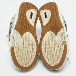 Pre Owned Dior Grey/White Leather And Jacquard B27 Sneakers Size 36