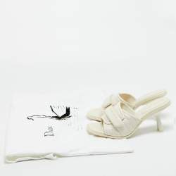 Pre Owned Dior Off White Quilted Leather Diorevolution Slide Sandals Size 41