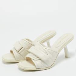 Pre Owned Dior Off White Quilted Leather Diorevolution Slide Sandals Size 41