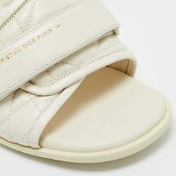 Pre Owned Dior Off White Quilted Leather Diorevolution Slide Sandals Size 41