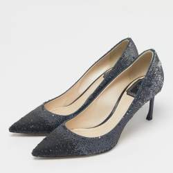 Pre Owned Dior Black/Silver Sequins Pointed Toe Pumps Size 39