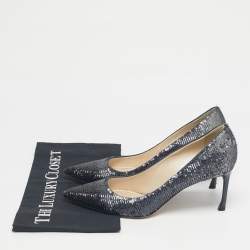 Pre Owned Dior Black/Silver Sequins Pointed Toe Pumps Size 39