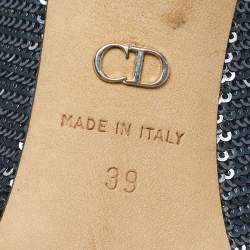 Pre Owned Dior Black/Silver Sequins Pointed Toe Pumps Size 39