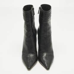 Pre Owned Dior Black Leather J'Adior Ankle Length Boots Size 38               