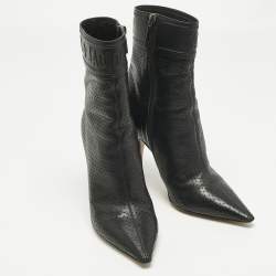 Pre Owned Dior Black Leather J'Adior Ankle Length Boots Size 38               