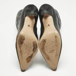 Pre Owned Dior Black Leather J'Adior Ankle Length Boots Size 38               