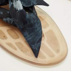 Pre Owned Dior Two Tone Fabric Kaleidoscope Thong Flat Sandals Size 42