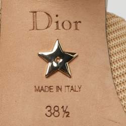 Pre Owned Dior Beige Fabric J'Adior Slingback Pumps Size 38.5