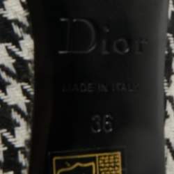 Pre Owned Dior Black/White Knit Fabric Bow Pointed Toe Pumps Size 36