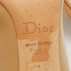 Pre Owned Dior Beige Leather Peep Toe Pumps Size 36.5