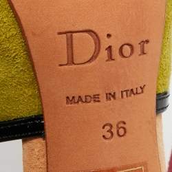 Pre Owned Dior Multicolor Patent Leather and Suede Peep Toe Sandals Size 36