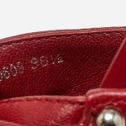 Pre Owned Dior Dark Red Leather Studded Slide Sandals Size 36.5