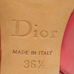 Pre Owned Dior Pink Brushed Leather Peep Toe Slingback Pumps Size 36.5