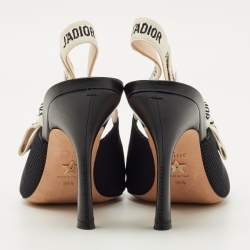 Pre Owned Dior Black Technical Fabric J'adior Slingback Pumps Size 39.5