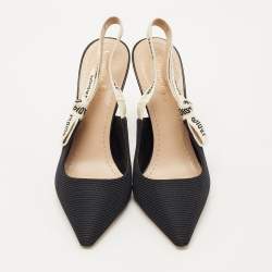 Pre Owned Dior Black Technical Fabric J'adior Slingback Pumps Size 39.5
