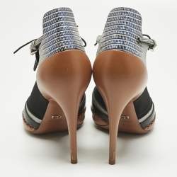 Pre Owned Dior Tricolor Lizard Embossed Leather and leather Cut Out  Booties Size 40