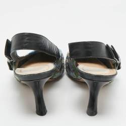Pre Owned Dior Multicolor Brocade Fabric and Leather J'Adior Slingback Pumps Size 37.5