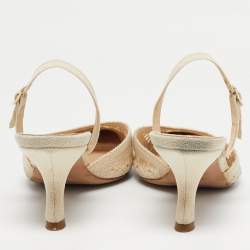 Pre Owned Dior Beige Canvas Cut Out J'Adior Pumps Size 40