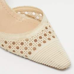 Pre Owned Dior Beige Canvas Cut Out J'Adior Pumps Size 40