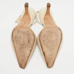 Pre Owned Dior Beige Canvas Cut Out J'Adior Pumps Size 40