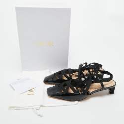 Pre Owned Dior Black Patent Leather and Satin D-Envol Pumps Size 36.5