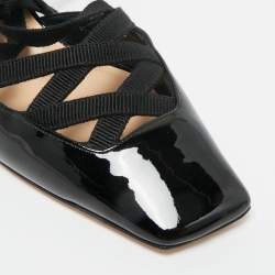 Pre Owned Dior Black Patent Leather and Satin D-Envol Pumps Size 36.5